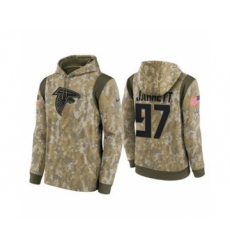Men's Atlanta Falcons #97 Grady Jarrett Camo 2021 Salute To Service Therma Performance Pullover Football Hoodie