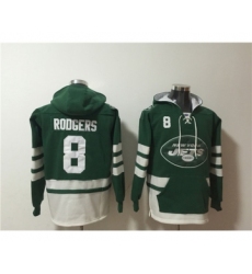 Men's New York Jets #8 Aaron Rodgers Green Ageless Must-Have Lace-Up Pullover Hoodie