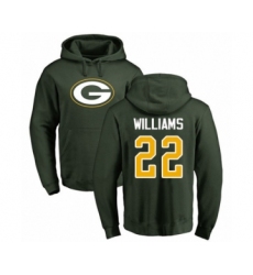 Football Green Bay Packers #22 Dexter Williams Green Name & Number Logo Pullover Hoodie