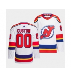 Men's New Jersey Devils Custom White 2022-23 Reverse Retro Stitched Jersey