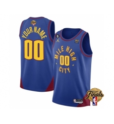 Men's Denver Nuggets Active Player Custom Blue 2023 Finals Statement Edition With NO.6 Stitched Basketball Jersey