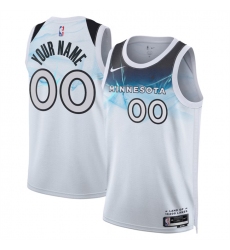 Men's Minnesota Timberwolves Active Player Custom White 2024-25 City Edition Stitched Jersey