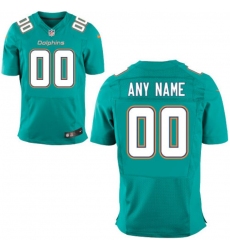 Men's Miami Dolphins Nike Aqua Custom Elite Jersey
