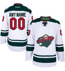 Youth Reebok Minnesota Wild Customized Authentic White Away NHL Jersey