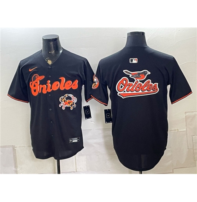 Men's Baltimore Orioles Team Big Logo Black With Vapor Premier Limited Stitched Baseball Jersey