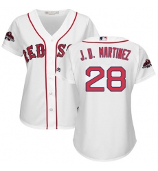 Women's Majestic Boston Red Sox #28  j D Martinez Authentic White Home 2018 World Series Champions MLB Jersey
