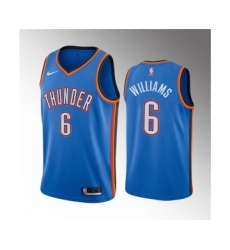 Men's Oklahoma City Thunder #6 Jaylin Williams Blue Icon Edition Stitched Basketball Jersey