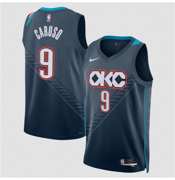 Men's Oklahoma City Thunder #9 Alex Caruso Navy 2025-26 City Edition Swingman Stitched Basketball Jersey