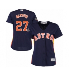 Women's Houston Astros #27 Jose Altuve Authentic Navy Blue Alternate Cool Base 2019 World Series Bound Baseball Jersey