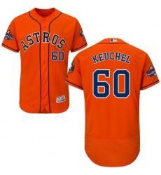 Men's Majestic Houston Astros #60 Dallas Keuchel Authentic Orange Alternate 2017 World Series Champions Flex Base MLB Jersey