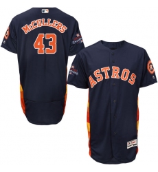 Men's Majestic Houston Astros #43 Lance McCullers Authentic Navy Blue Alternate 2017 World Series Champions Flex Base MLB Jersey
