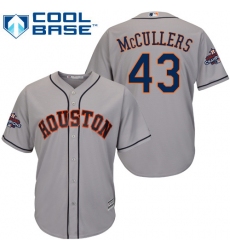 Men's Majestic Houston Astros #43 Lance McCullers Replica Grey Road 2017 World Series Champions Cool Base MLB Jersey