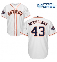 Men's Majestic Houston Astros #43 Lance McCullers Replica White Home 2017 World Series Champions Cool Base MLB Jersey