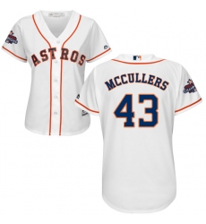 Women's Majestic Houston Astros #43 Lance McCullers Authentic White Home 2017 World Series Champions Cool Base MLB Jersey