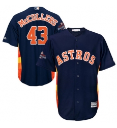 Youth Majestic Houston Astros #43 Lance McCullers Authentic Navy Blue Alternate 2017 World Series Champions Cool Base MLB Jersey