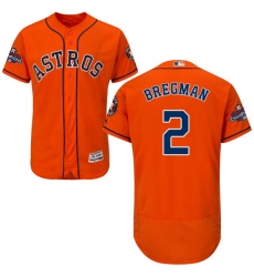 Men's Majestic Houston Astros #2 Alex Bregman Authentic Orange Alternate 2017 World Series Champions Flex Base MLB Jersey