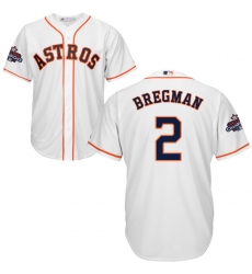 Youth Majestic Houston Astros #2 Alex Bregman Authentic White Home 2017 World Series Champions Cool Base MLB Jersey