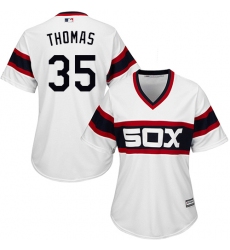Women's Majestic Chicago White Sox #35 Frank Thomas Replica White 2013 Alternate Home Cool Base MLB Jersey