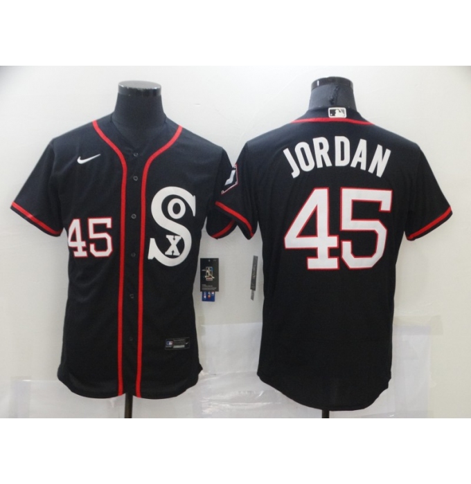 Men's Chicago White Sox #45 Michael Jordan Black Nike MLB Jersey