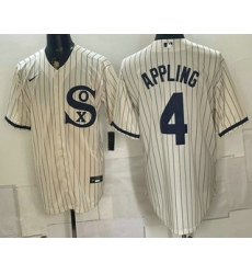 Men's Chicago White Sox #4 Luke Appling Cream Player Name 2021 Field of Dreams Authentic Jersey