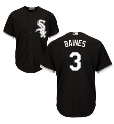 Men's Majestic Chicago White Sox #3 Harold Baines Replica Black Alternate Home Cool Base MLB Jersey