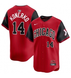 Men's Chicago White Sox #14 Paul Konerko Red Black 2025 City Connect Limited Stitched Baseball Jersey