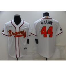 Men's Atlanta Braves #44 Hank Aaron Nike White 2022 Gold Program Authentic Player Jersey