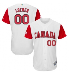 Men's Canada Baseball Majestic #00 Adam Loewen White 2017 World Baseball Classic Authentic Team Jersey