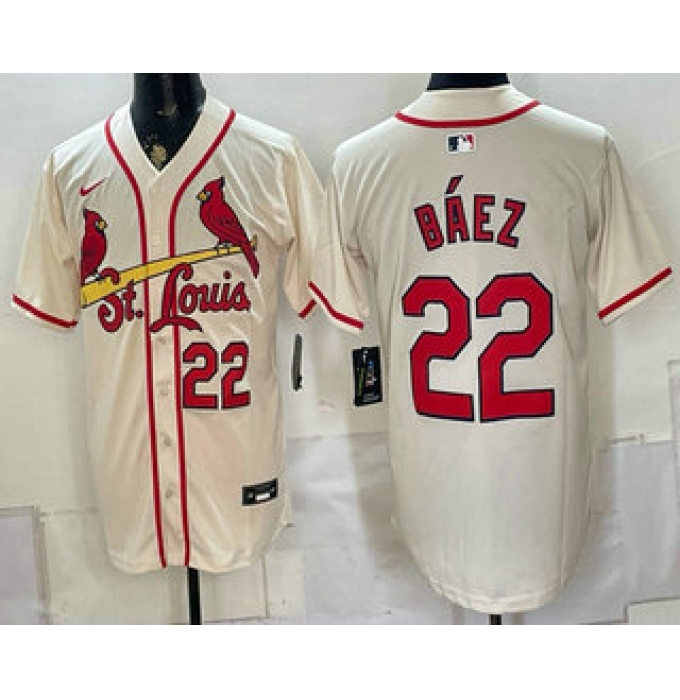 Men's St Louis Cardinals #22 Joshua Baez Cream Limited Jersey