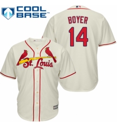 Men's Majestic St. Louis Cardinals #14 Ken Boyer Replica Cream Alternate Cool Base MLB Jersey