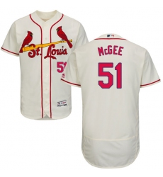 Men's Majestic St. Louis Cardinals #51 Willie McGee Cream Alternate Flex Base Authentic Collection MLB Jersey