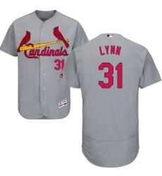 Men's Majestic St. Louis Cardinals #31 Lance Lynn Grey Road Flex Base Authentic Collection MLB Jersey