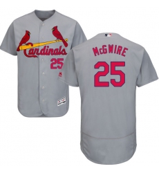 Men's Majestic St. Louis Cardinals #25 Mark McGwire Grey Road Flex Base Authentic Collection MLB Jersey