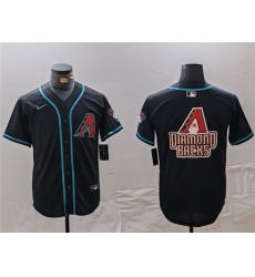 Men's Arizona Diamondbacks Black Team Big Logo Cool Base Stitched Baseball Jersey