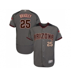 Men's Arizona Diamondbacks #25 Archie Bradley Grey Road Authentic Collection Flex Base Baseball Jersey