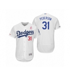 Men's 2019 Mothers Day Joc Pederson Los Angeles Dodgers #31 White Flex Base Home Jersey