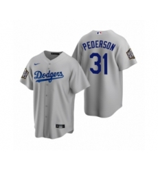 Men's Los Angeles Dodgers #31 Joc Pederson Gray 2020 World Series Replica Jersey