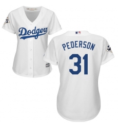 Women's Majestic Los Angeles Dodgers #31 Joc Pederson Replica White Home 2017 World Series Bound Cool Base MLB Jersey