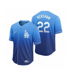 Men's Los Angeles Dodgers #22 Clayton Kershaw Royal Fade Nike Jersey