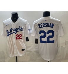 Men's Los Angeles Dodgers #22 Clayton Kershaw White Alternate Stadium Stitched Baseball Jersey