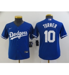 Youth Nike Los Angeles Dodgers #10 Justin Turner White Champions Authentic Jersey