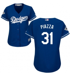 Women's Majestic Los Angeles Dodgers #31 Mike Piazza Authentic Royal Blue Alternate 2017 World Series Bound Cool Base MLB Jersey