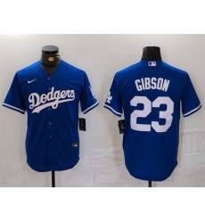 Men's Los Angeles Dodgers #23 Kirk Gibson Blue Cool Base Stitched Baseball Jersey