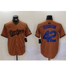 Men's Los Angeles Dodgers #42 Jackie Robinson Olive Cool Base Limited Stitched Jersey