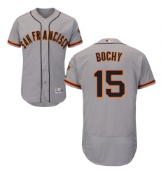 Men's Majestic San Francisco Giants #15 Bruce Bochy Grey Road Flex Base Authentic Collection MLB Jersey