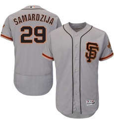 Men's Majestic San Francisco Giants #29 Jeff Samardzija Grey Alternate Flex Base Authentic Collection MLB Jersey