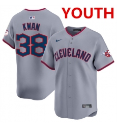 Youth Cleveland Guardians #38 Steven Kwan Gray 2025 Alternate Limited Stitched Baseball Jersey