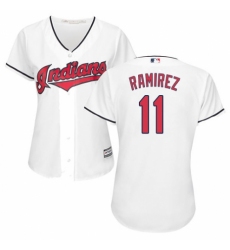 Women's Majestic Cleveland Indians #11 Jose Ramirez Authentic White Home Cool Base MLB Jersey