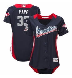 Women's Majestic Toronto Blue Jays #33 J.A. Happ Game Navy Blue American League 2018 MLB All-Star MLB Jersey