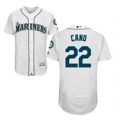Men's Majestic Seattle Mariners #22 Robinson Cano White Home Flex Base Authentic Collection MLB Jersey